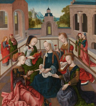 The Virgin and Child with Four Holy Virgins by Master of the Virgo Inter Virgines