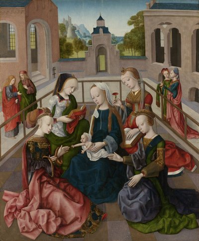 The Virgin and Child with Four Holy Virgins, c.1495-1500 by Master of the Virgo Inter Virgines