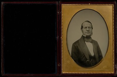 Portrait of an Unidentified Middle-aged Man with Muttonchop Whiskers, Wearing Wire-rimmed Glasses by Mathew B. Brady