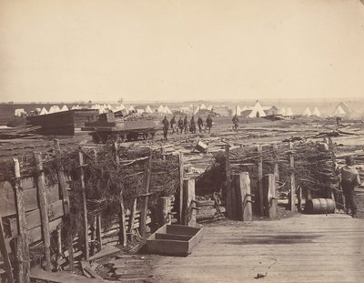 Fortifications, Manassas, Occupied by 13th Mass. by Mathew Brady