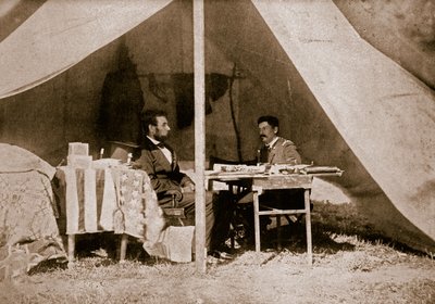 The Last Interview between President Lincoln and General McClellan at Antietam by Mathew B. Brady