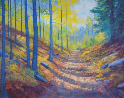 Sunlit Autumn Forest Path by Matt Dominger