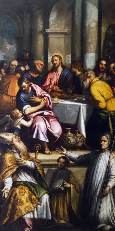The Last Supper with Saint Apollinaris and Holy Lorenzo Giustiniani by Matteo Ingoli