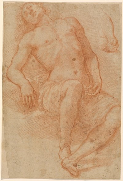 A Male Nude, Half Reclining by Matteo Rosselli