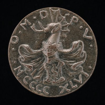 Shield, Helmet, Elephant-crest, and Mantling [reverse] by Matteo di Andrea de Pasti