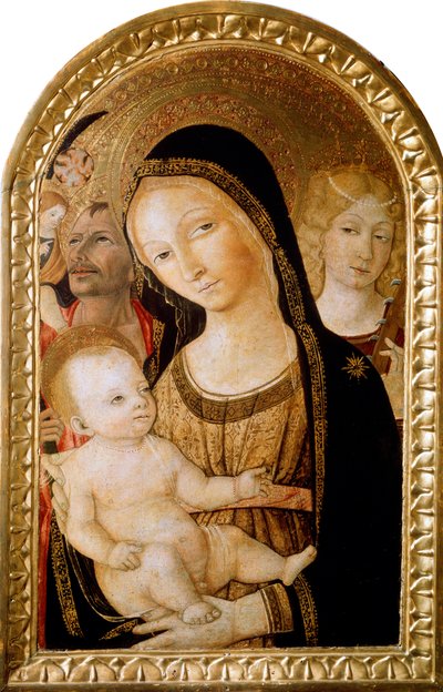 Madonna and Child with Saints Catherine and Christopher by Matteo di Giovanni