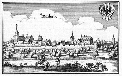 Bülach - Excerpt from Topographia Sueviae (Swabia) by Matthaus Merian