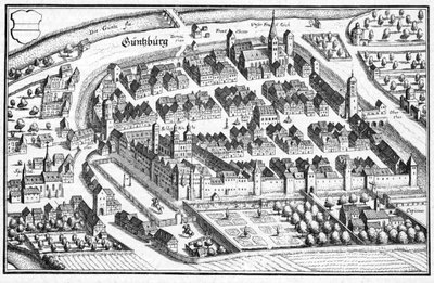 Günzburg - excerpt from Topographia Sueviae (Swabia) by Matthaus Merian
