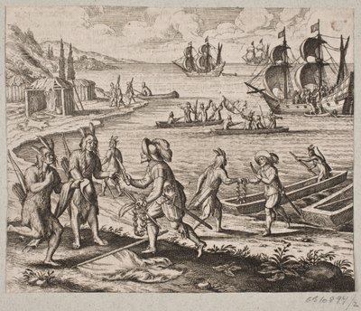 Thus a Natural Harbor was Transferred to the Dispatched Englishmen by Matthäus Merian d.Æ.
