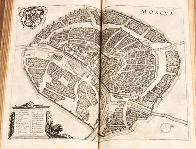 Map of Moscow (from Newe Archontologia cosmica by Johann Ludwig Gottfried) by Matthaus the Elder Merian