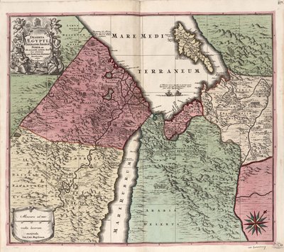 Deserts of Egypt, Thebaid, Arabia, Syria etc. where the places inhabited by Holy Fathers Hermits are accurately noted by Matthaeus Seutter