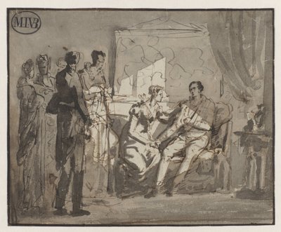 Queen Wilhelmina Visits the Wounded Prince of Orange, After the Battle of Waterloo, in Brussels by Mattheus Ignatius van Bree