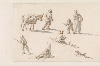 Aeneas and Dido Sheltering in a Cave by Mattheus Terwesten