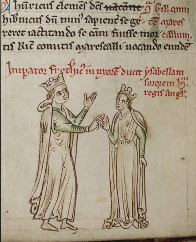Frederick II and Isabella of England (From the Historia Anglorum, Chronica Majora) by Matthew Paris