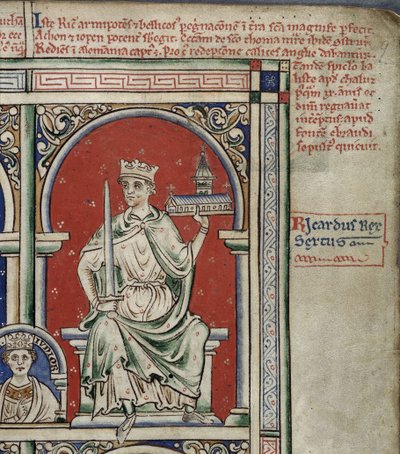 Richard I the Lionheart, from the Historia Anglorum, Chronica Majora by Matthew Paris