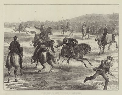 Officers Playing Polo (Hockey on Horseback) on Woolwich-Common by Matthew White Ridley