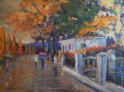 Autumn Rainy Street by Matthys Moss