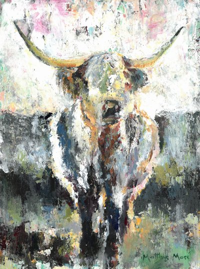 Textured Highland Cow by Matthys Moss