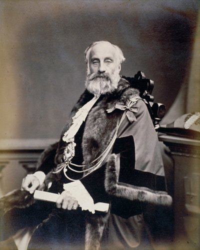 Mr Burt, Sheriff of London, Wearing Scarlet Gown, Shrieval Badge and Chain, c1865 by Maull and Co