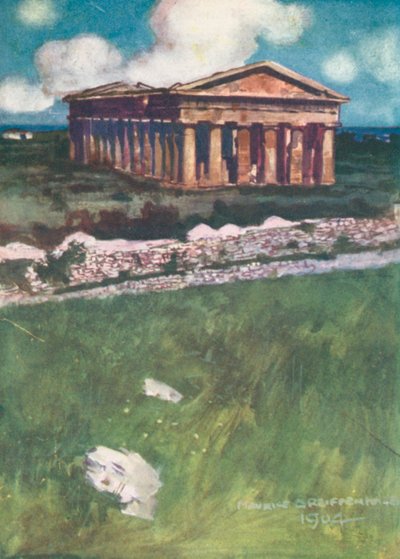 The Temple of Neptune, Paestum by Maurice (after) Greiffenhagen