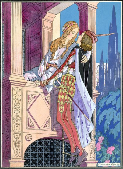 Romeo and Juliet in the Balcony Scene, c.1920 by Maurice Berty