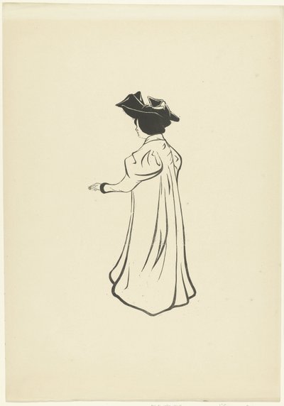 Standing Woman with Hat and Outstretched Arm (Study for a Portrait) by Maurice Delcourt