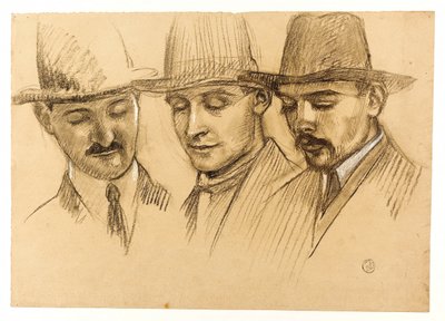 Portraits of Father Couturier, Charles Plessard, and André Lecoutey. Study for the Dutuit Dome: The Three Architects of the French School of Rome by Maurice Denis