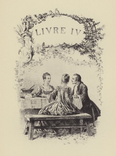 Illustration for Book IV of Les Confessions de Jean-Jacques Rousseau by Maurice Leloir