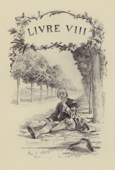 Illustration for Book VIII of Les Confessions de Jean-Jacques Rousseau by Maurice Leloir