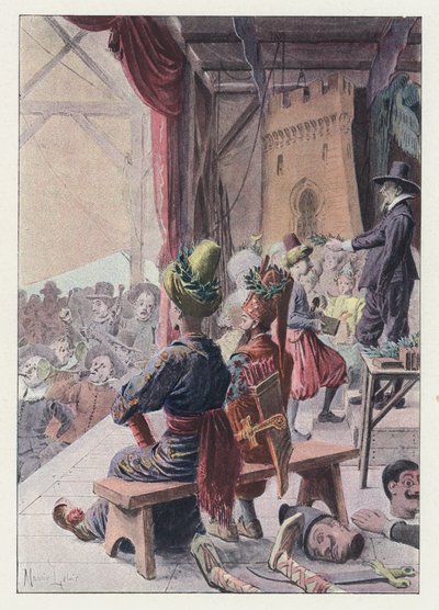 Illustration for Gil Blas (color litho) by Maurice Leloir