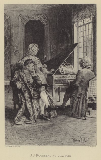 Jean-Jacques Rousseau at the harpsichord by Maurice Leloir