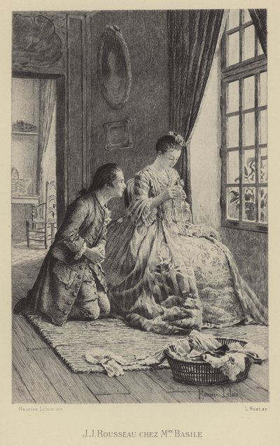 Jean-Jacques Rousseau at the house of Madame Basile by Maurice Leloir