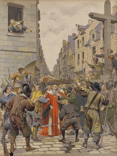 Journee des Barricades, Mathieu Mole a la Croix du Trahoir by Maurice Leloir