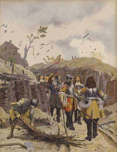 King Louis XIV Visiting the Trenches of Lille by Maurice Leloir