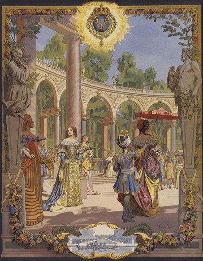 King Louis XIV Visiting the Works at Versailles, Le Bosquet De La Colonnade by Maurice Leloir