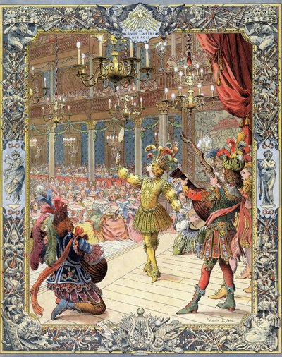 Louis XIV, participant in the Ballet de la Nuit, libretto by Isaac de Benserade, in a sunshine suit in the grand hall of the Little-Bourbon in Paris, February 23 by Maurice Leloir