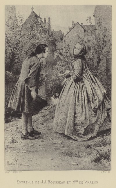 Meeting of Jean-Jacques Rousseau and Madame de Warens by Maurice Leloir