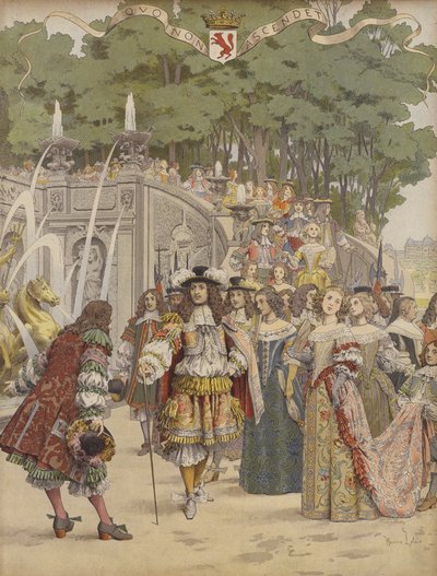 Nicolas Fouquet Receiving King Louis XIV at Vaux by Maurice Leloir
