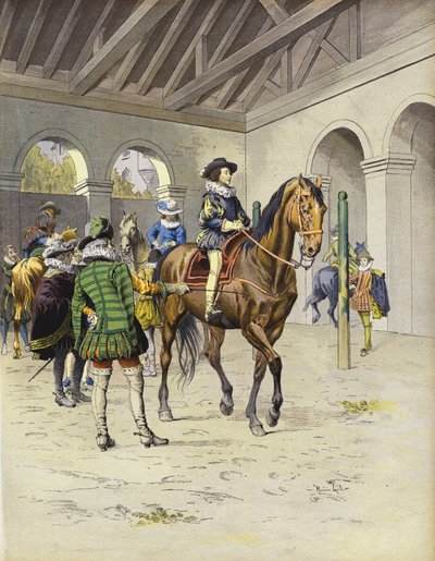 Richelieu learning to ride at the Academy of Pluvinel by Maurice Leloir