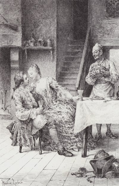 Scene from Manon Lescaut by Maurice Leloir