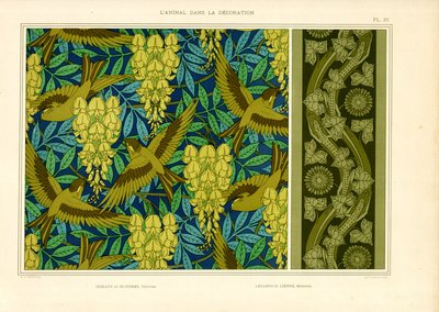 Birds with Wisteria and Lizards with Ivy by Maurice Pillard Verneuil