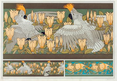 Design for wallpaper border Cockatoo and Magnolia by Maurice Pillard Verneuil