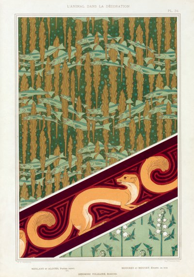 Designs for Wallpaper, Border and Silk Fabric by Maurice Pillard Verneuil