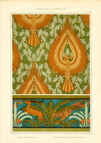 Eagles and Exotic Fauna in Art Nouveau by Maurice Pillard Verneuil