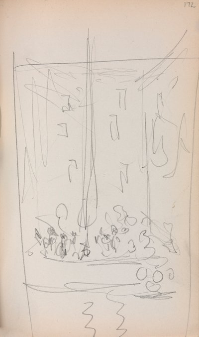Italian Sketchbook: Boat with Figures (page 172) by Maurice Prendergast