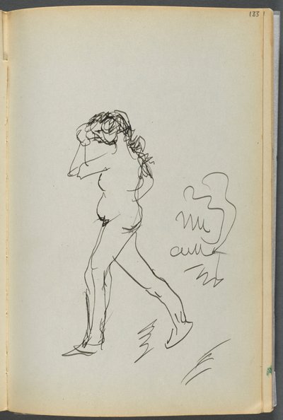 Sketchbook- The Granite Shore Hotel, Rockport, page 133: Nude Walking by Maurice Prendergast
