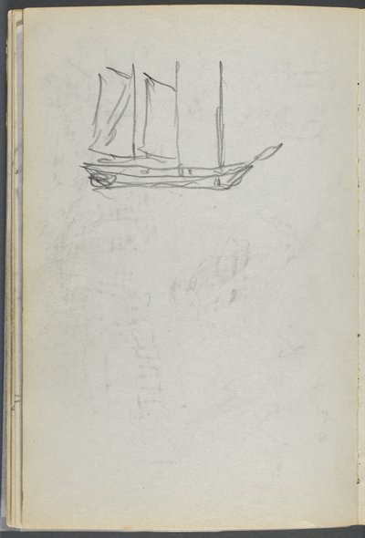 Sketchbook, The Dells, No. 127, page 106: Sailboat by Maurice Prendergast