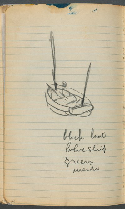 Sketchbook: Sailboat with Notes by Maurice Prendergast