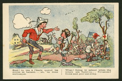 Postcard, Satirical in Colors by Maurice Radiguet