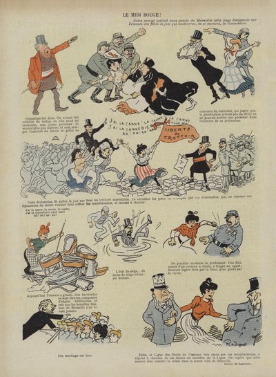 The Red Midi. Illustration for Le Rire by Maurice Radiguet
